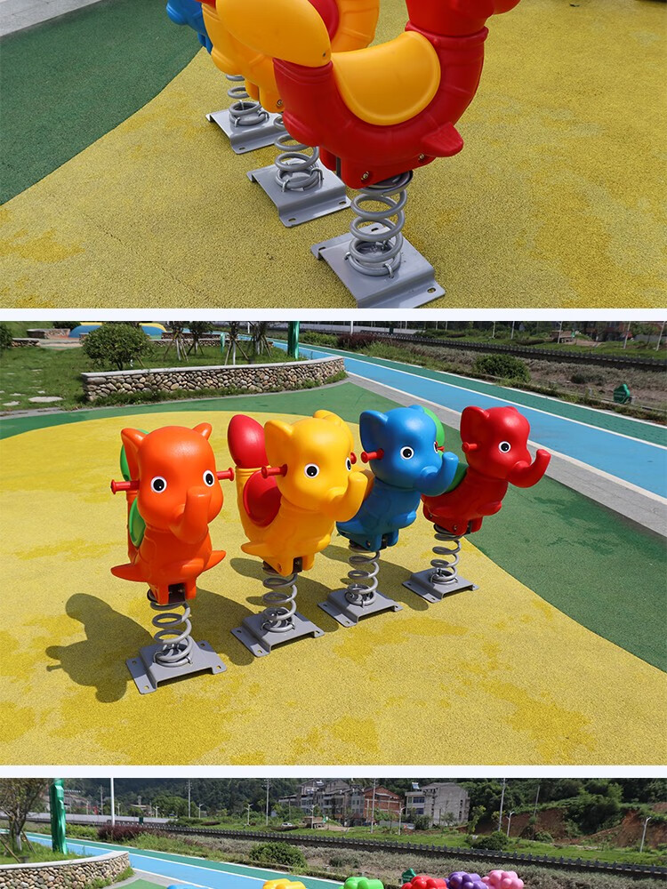 大型儿童户外摇马沙坑里的弹簧摇马公园小区游乐设备幼儿园玩具塑料