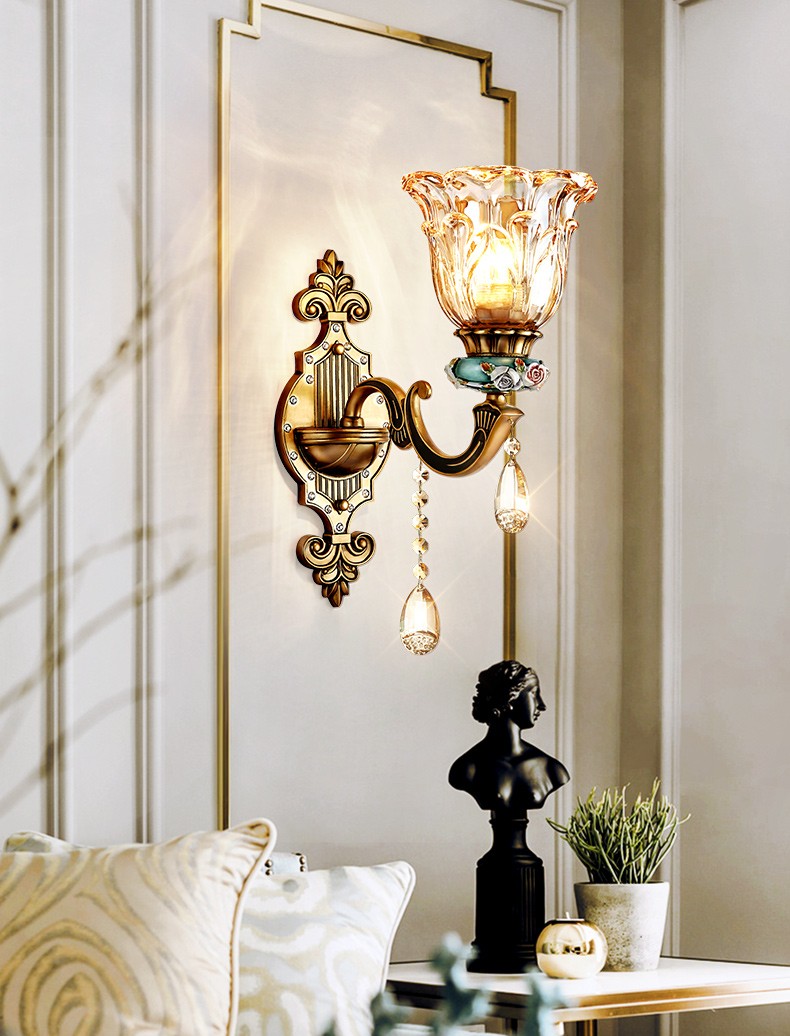 新飞 美式铜灯客厅卧室餐厅书房优雅大气温馨田园灯具 18250d-单头