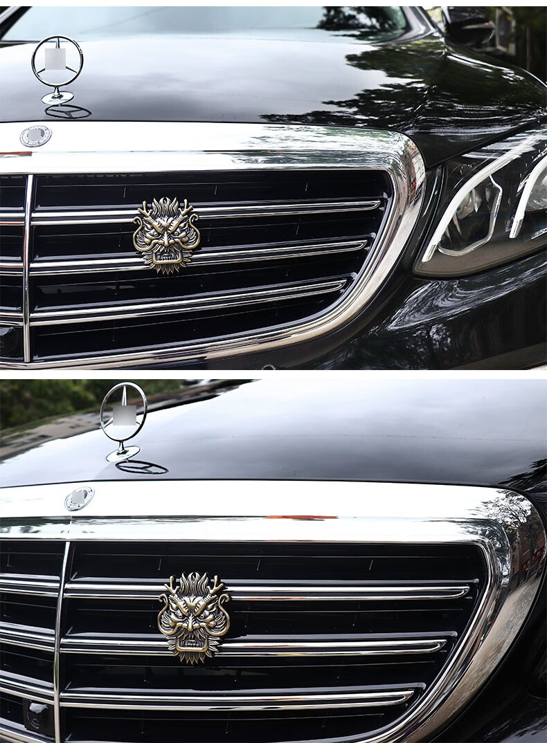 佑臂 汽车中网标龙图腾龙王龙头金属立体车标贴越野车个性改装车侧标
