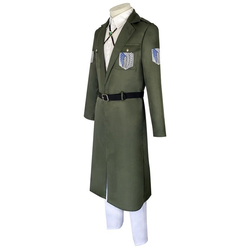 赫搏2022 进击的巨人c服第三季调查兵团团服长款军绿色大衣cosplay可