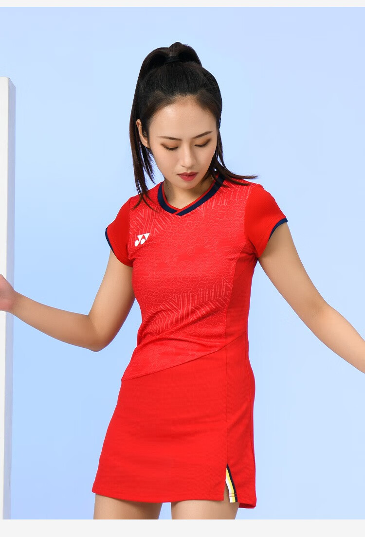 尤尼克斯yonex羽毛球服女款连衣裙比赛训练服速干yy运动服女 20683cr