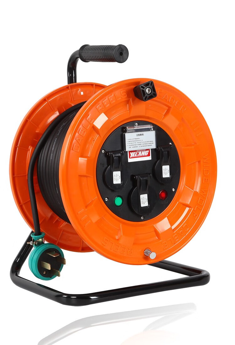 野狼yelan手提式380v工程电缆盘三相四线缆盘移动工地电线卷线盘排插