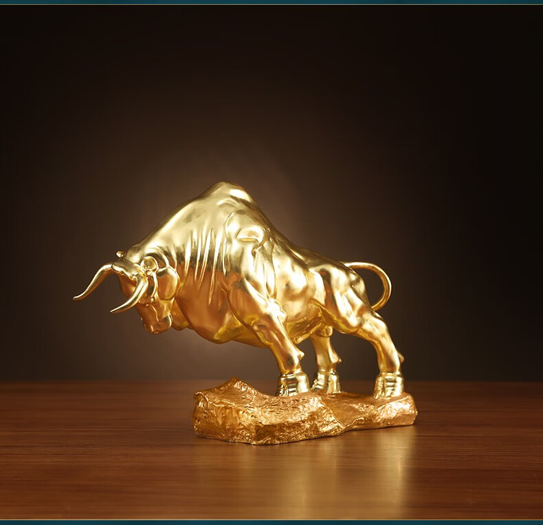 牛高档家居装饰品客厅办公室牛摆件店铺开业乔迁礼品 (贴金)开拓牛