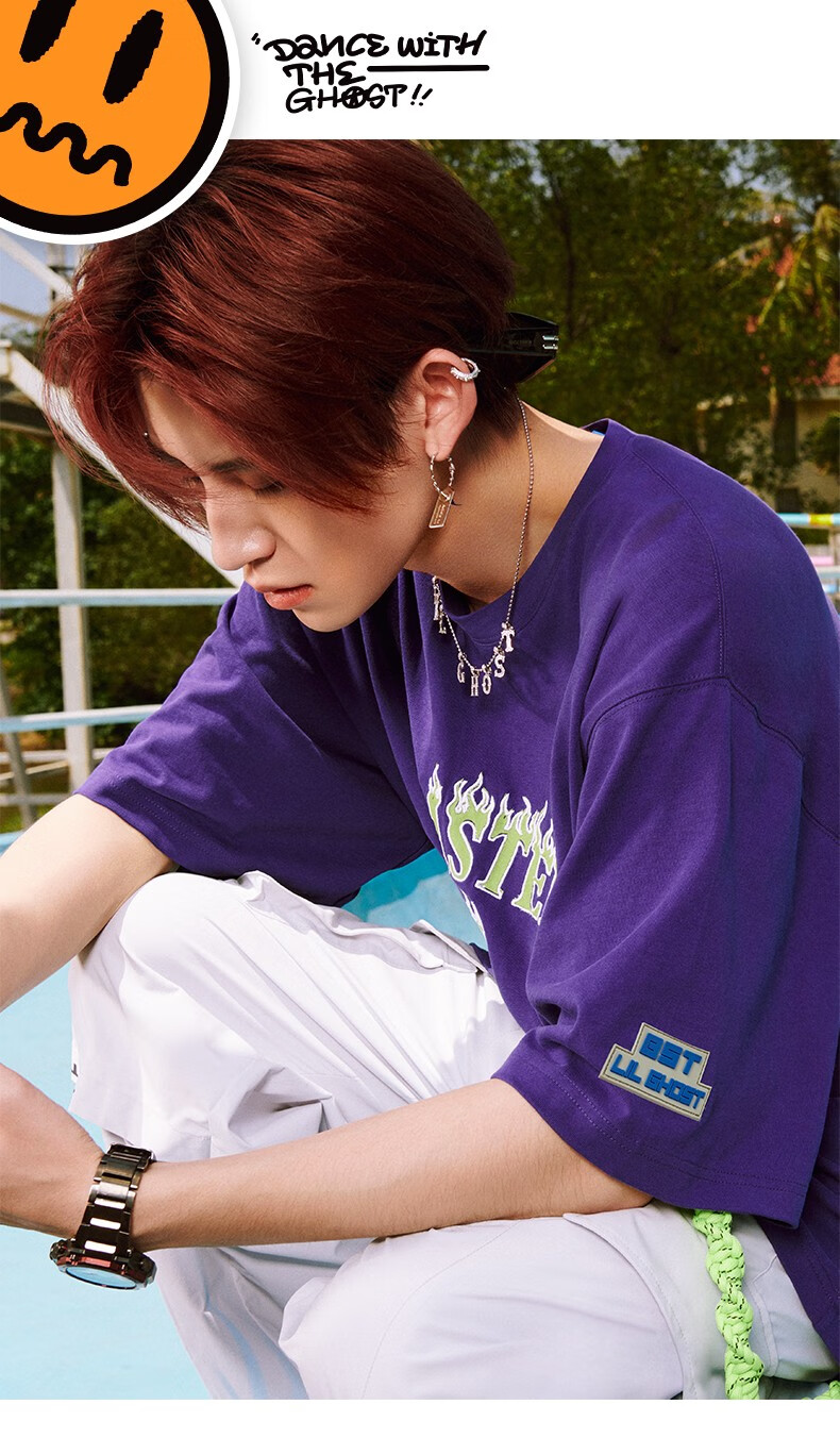 【小鬼王琳凯】beaster x 小鬼联名小恶魔明星同款火焰印花休闲裤嘻哈