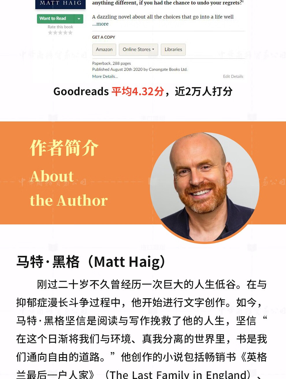 英文原版 the midnight library haig matt商品介绍马特·海格 午夜的