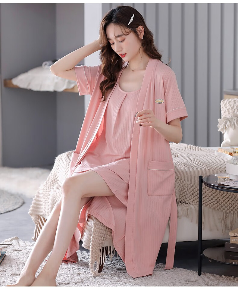 芬娅卡蕾品牌睡衣女士夏季莫代尔棉绸无袖背心短裤薄款夏天睡袍家居服