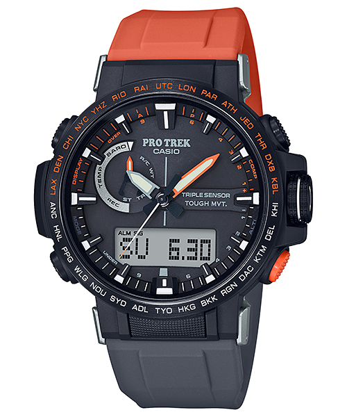 casio卡西欧protrek登山系列户外太阳能电波多功能男士腕表运动手表