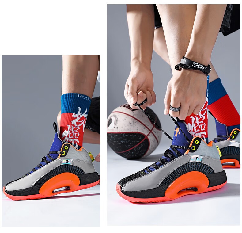 aj35气垫篮球鞋男乔35代郭艾伦高中生镂空高帮战靴东契奇塔图姆威少