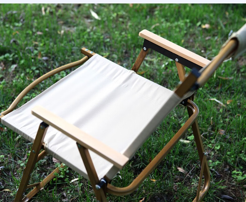 户外轻便克米特折叠椅仿木纹轻便折叠椅文艺写生折叠椅露营折叠椅大号