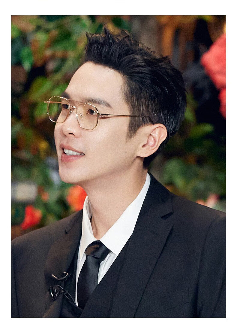 佳伯利大侦探张若昀同款金丝近视眼镜男变色防蓝光眼镜框女超轻纯钛痞