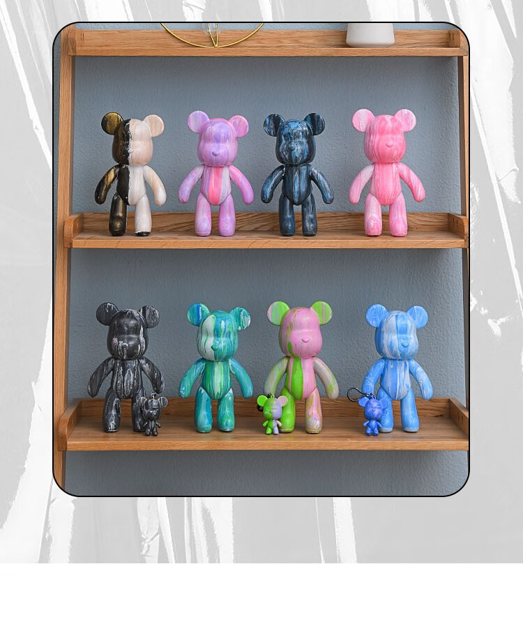 queenjoy流体熊diy手工制作礼物抖音网红暴力熊白坯材料自制材料包