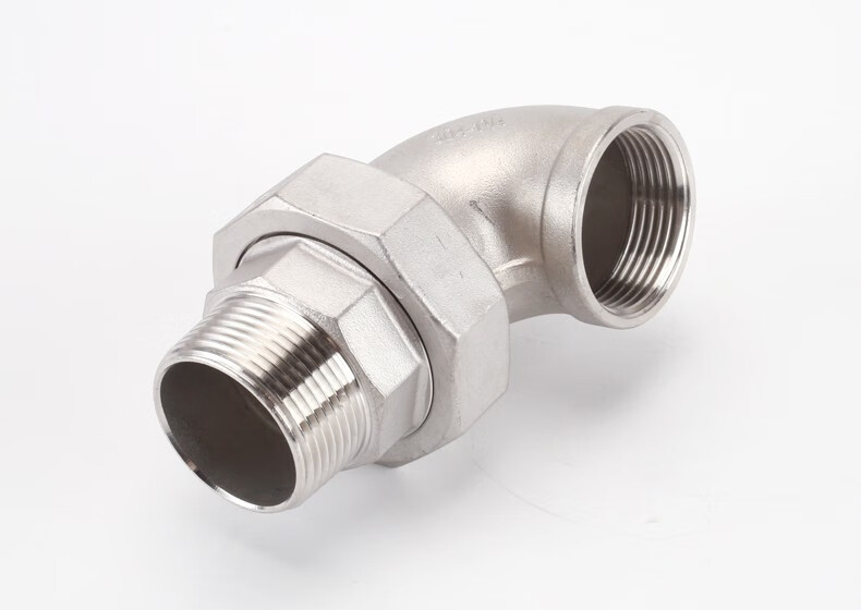 左圆右方cisqu304不锈钢内外丝弯头活接2分2寸