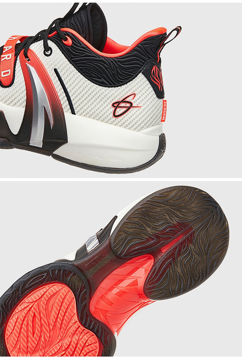 海沃德2代安踏篮球鞋男夏季新款中帮实战球鞋运动鞋子1黑体育红银色39