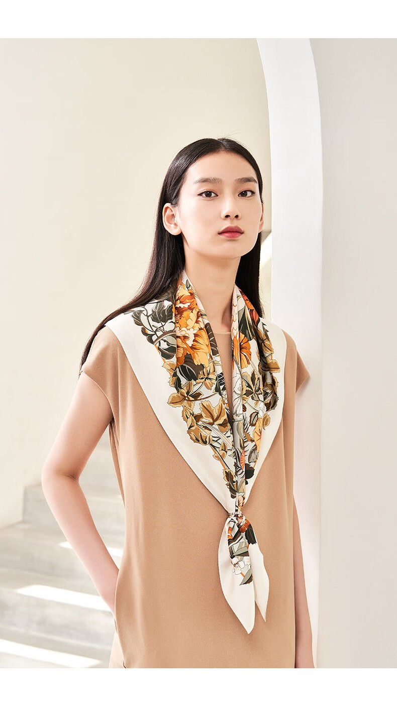 万事利wensli真丝丝巾双面印花大方巾不串色百搭斜纹绸100桑蚕丝披肩