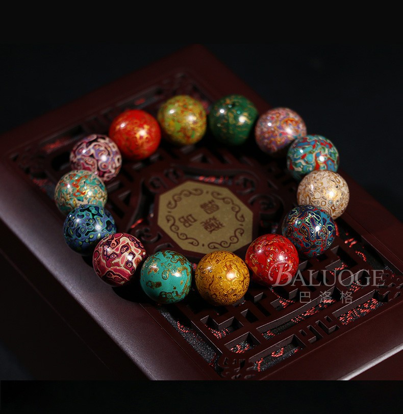 非遗大漆珠佛珠文玩妇女节生日礼物送恋人对象新年大漆手链尺寸约12mm