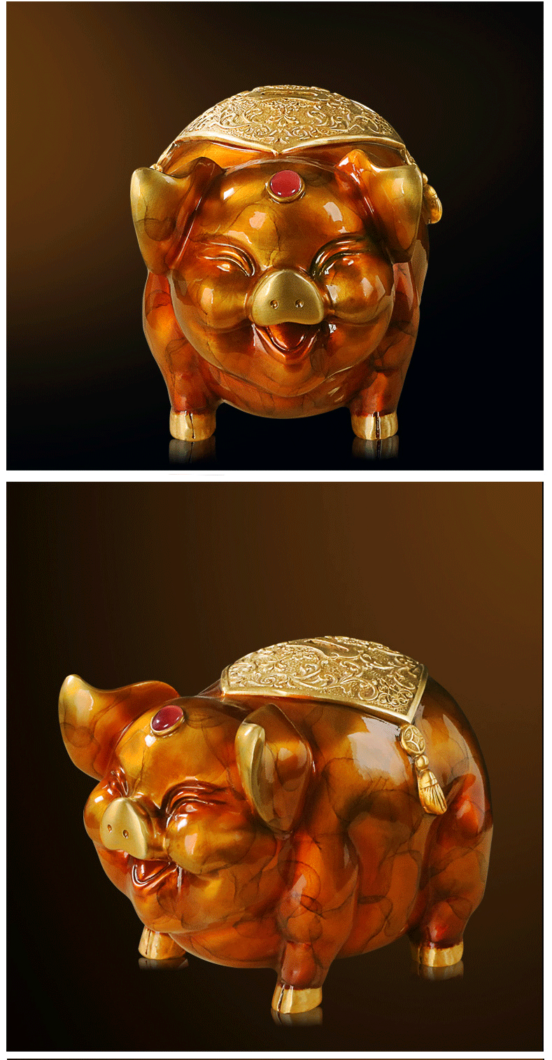 铜猪金猪摆件中式工艺品开业商务礼品装饰品摆件进宝小猪猪年摆件风水