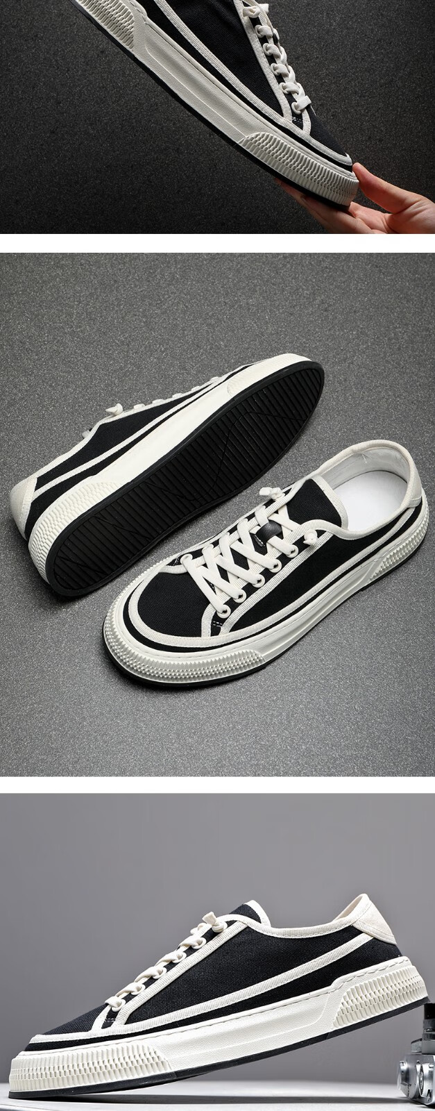 尚鞋足轻奢品牌 男鞋夏季2022新款帆布鞋男潮流韩版休闲鞋一脚蹬板鞋