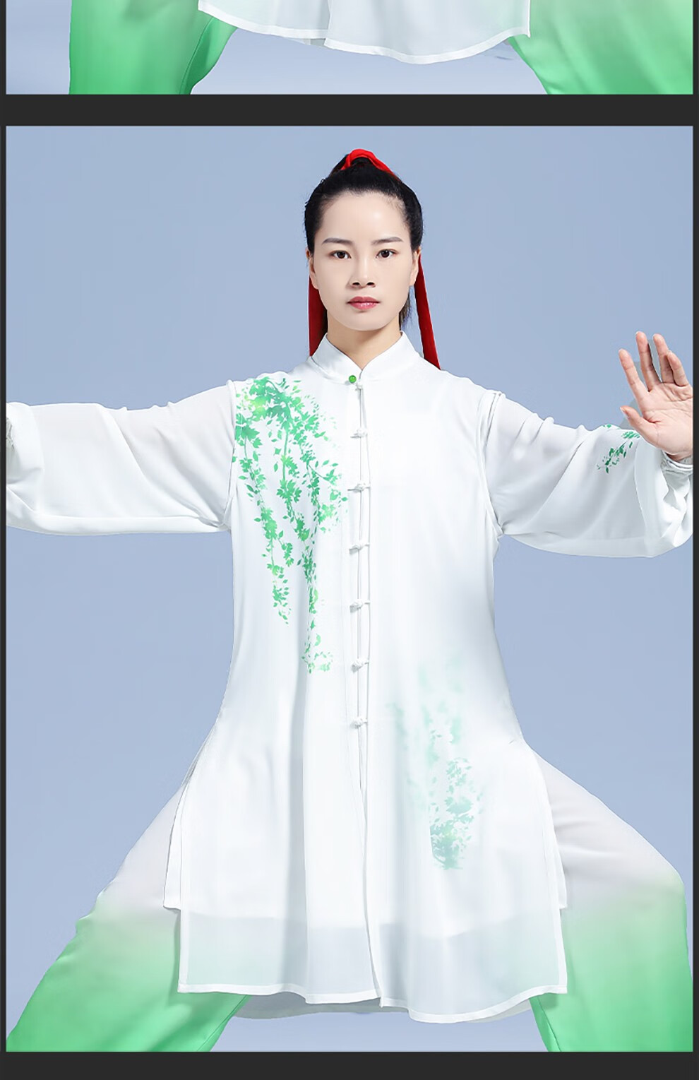 云太极原创设计飘逸三件套太极服中老年武术比赛晨练宽松飘逸套装白色