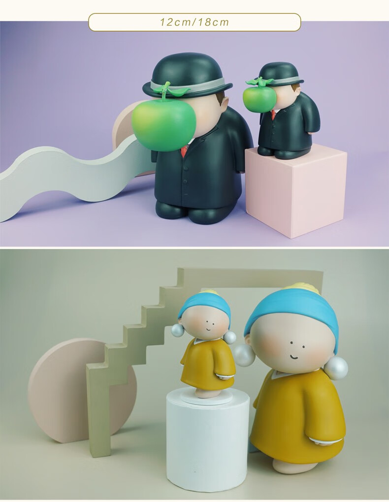 大艺术家摆件大美术馆橘子系列家居创意戴珍珠耳环的少女生日礼物少女