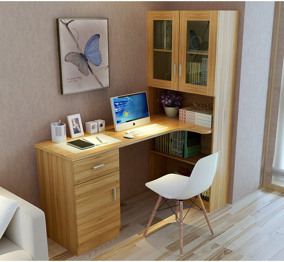 京昕电脑桌台式家用转角电脑桌书桌书柜组合学习书桌写字桌书房电脑