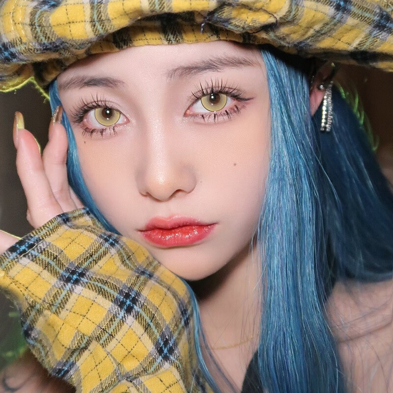 色美瞳冰糖紫粉红蓝灰cosplay隐形眼镜tu 冰糖蓝 475【图片 价格 品牌