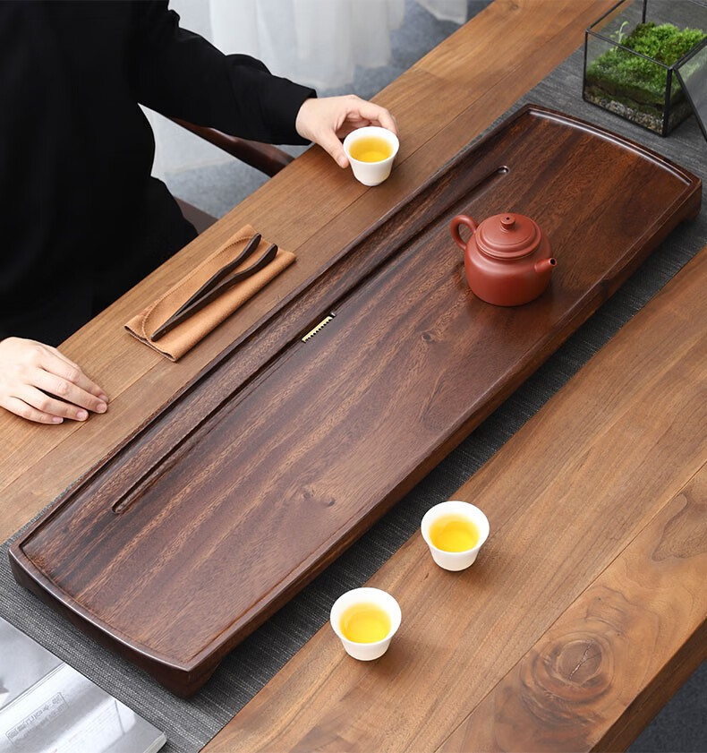 承韵尚樽 轻奢中式复古现代胡桃木功夫茶具茶盘家用办公简约高档排水