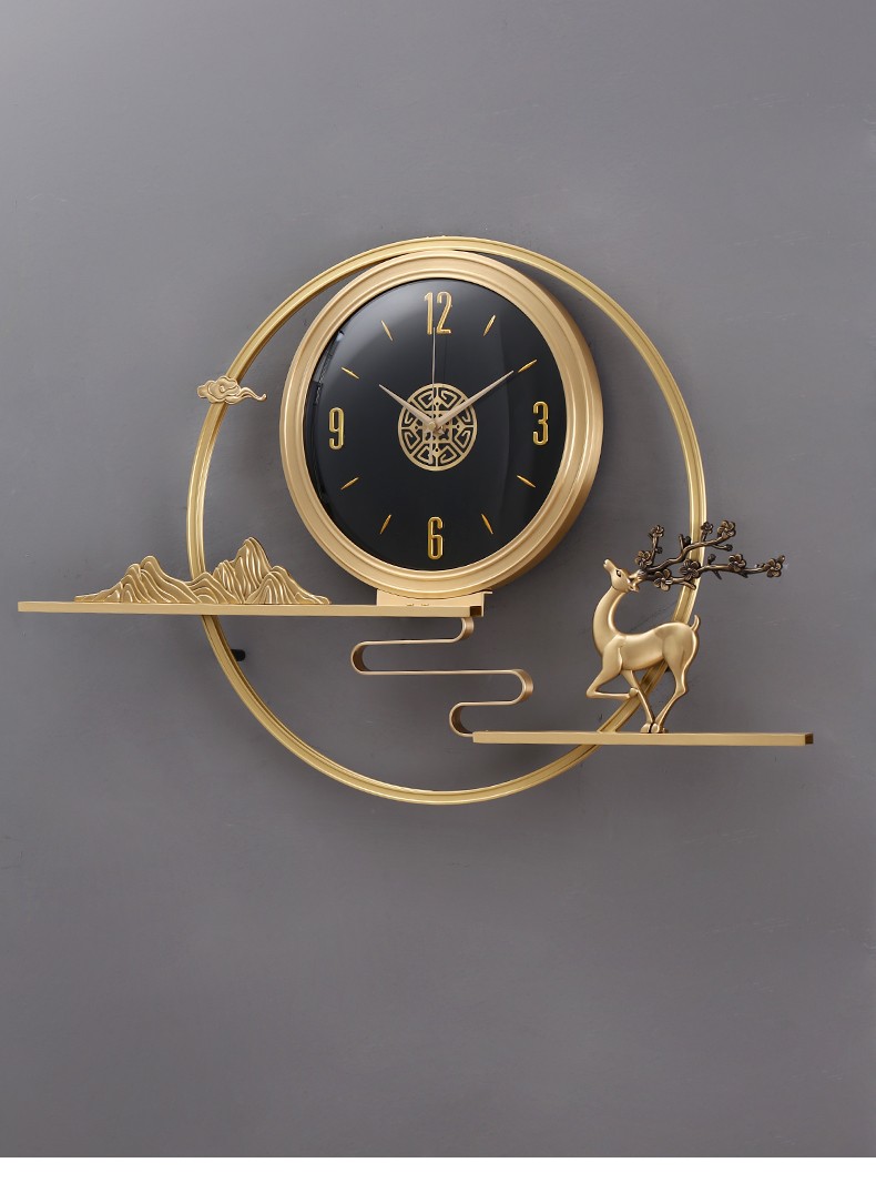 玛朵维汀 2022新款艺术新中式客厅高档挂钟家用装饰表轻奢钟表时尚挂