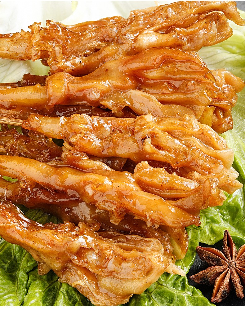 木屋烧烤食材半成品无骨鸭掌串鸭爪串户外烧烤10串
