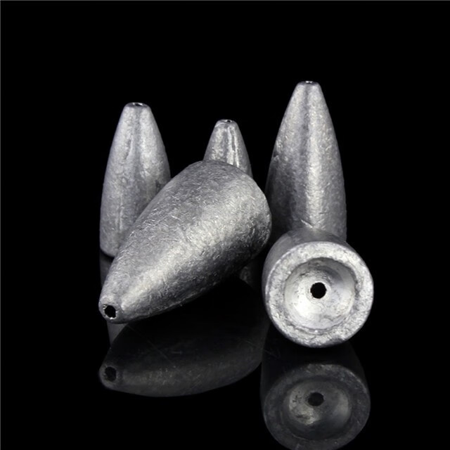 渔具锥形子弹铅坠通心铅坠35克5克7克10克14g10枚袋装