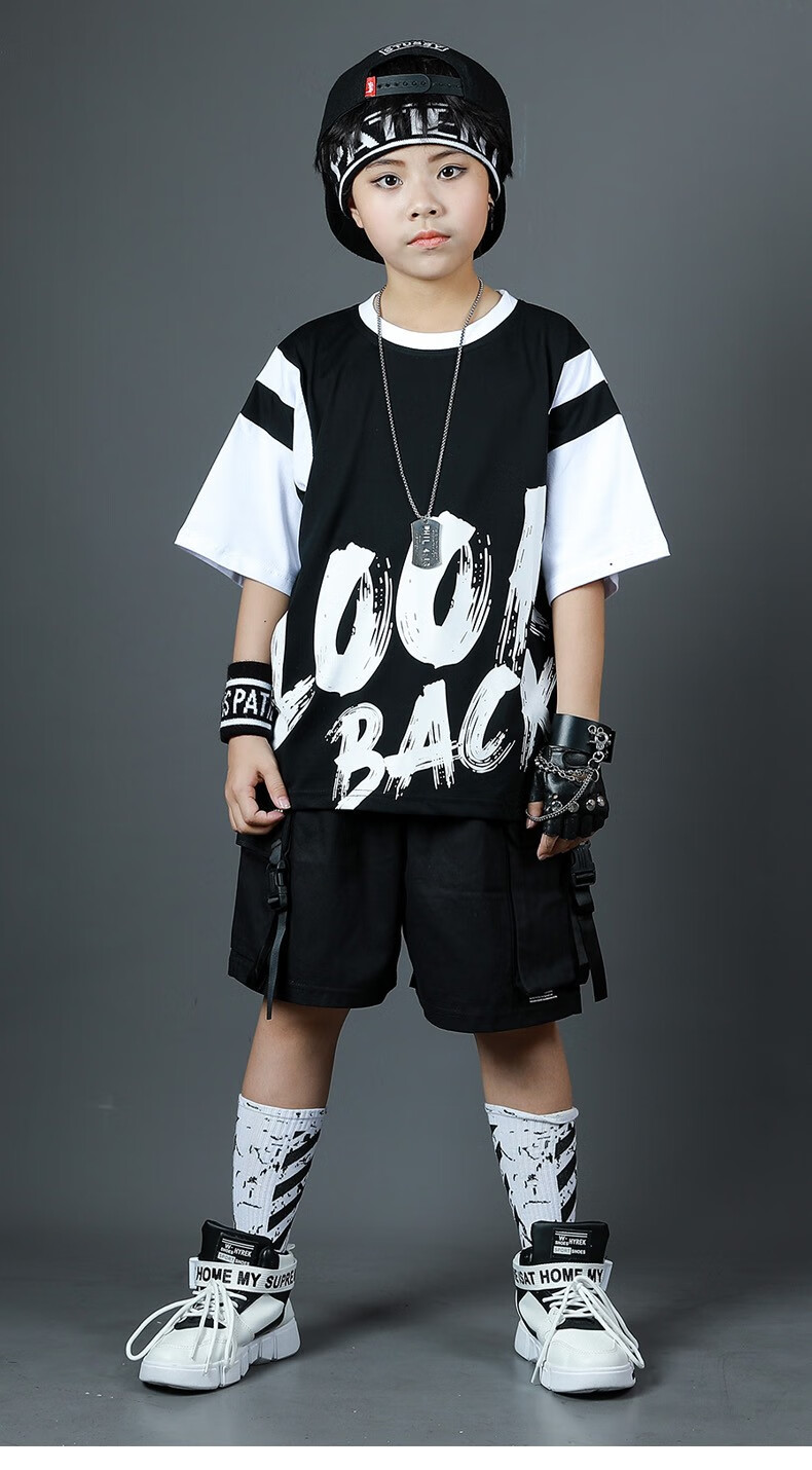 nubexi儿童街舞潮服男童套装夏季新款中大童男孩夏天帅气炸街短袖短裤