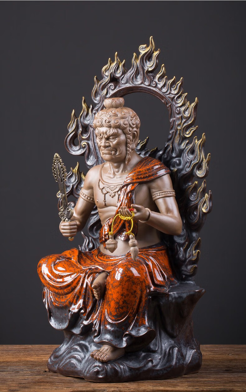 王顺手造不动明王佛像神像家用供奉摆件十二生肖属鸡守护神陶瓷佛像