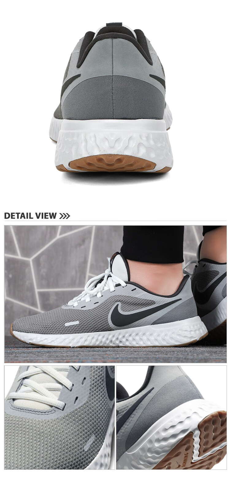 耐克nikerevolution5男鞋低帮透气轻便缓震运动休闲跑步鞋bq3204黑色