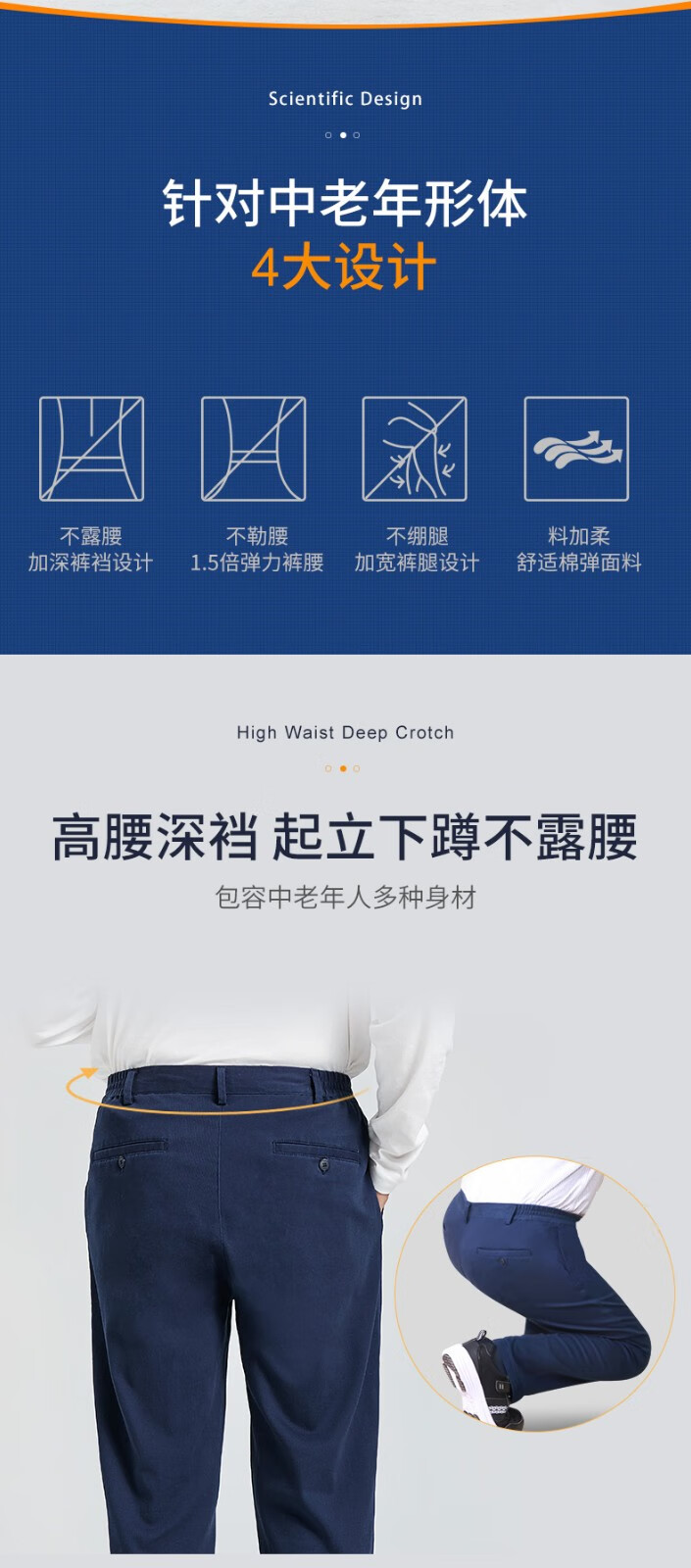 银发无忧棉弹裤老人裤中老年爸爸妈妈秋季新款休闲长裤弹力舒适 灰绿