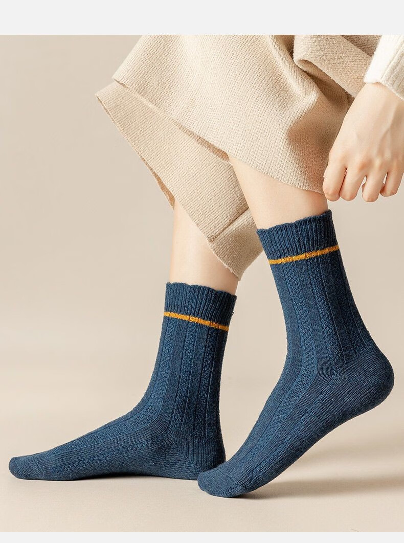 袜子女中筒秋冬季加厚加绒保暖冬天长筒袜月子毛巾袜 自选留言5双颜色