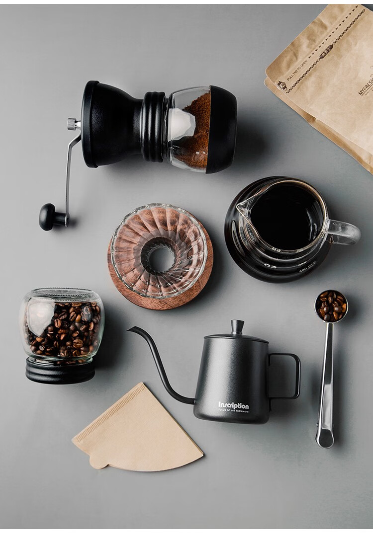 inscription手冲咖啡具全套器具咖啡壶咖啡豆罐手摇磨豆机咖啡滤纸量