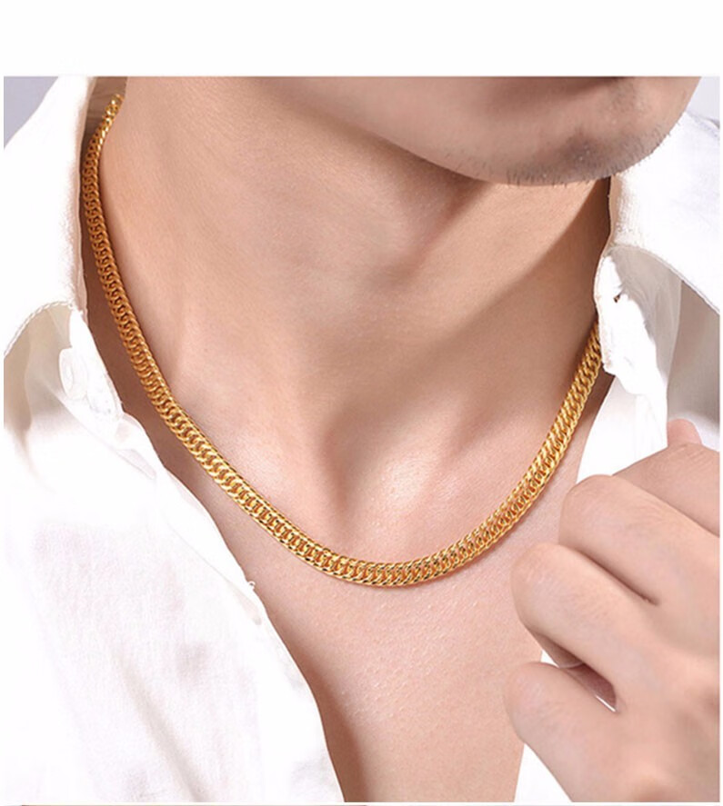 金善妮 黄金项链男士马鞭链男款999足金土豪老板大金链子显大显粗实心