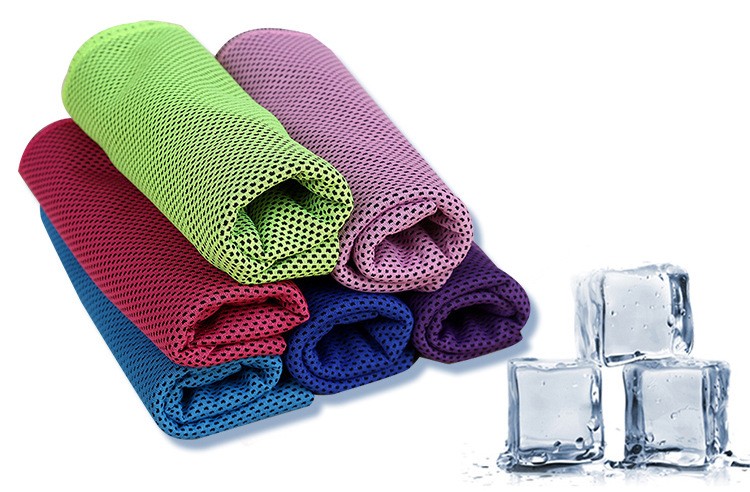 宜时代冷感运动毛巾冰凉巾夏季新款防暑神器涤纶健身速干毛巾灰色30x