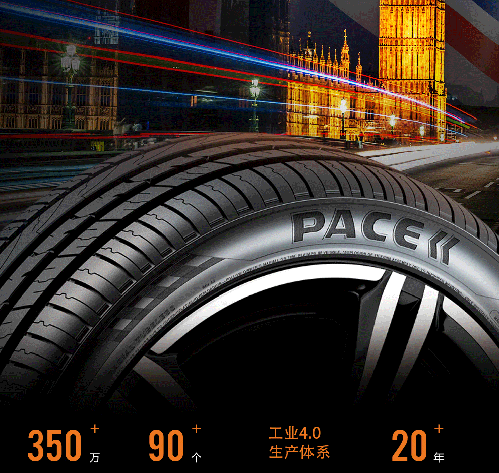 派驰pace轮胎高端静音舒适轮胎pc1020550zr16