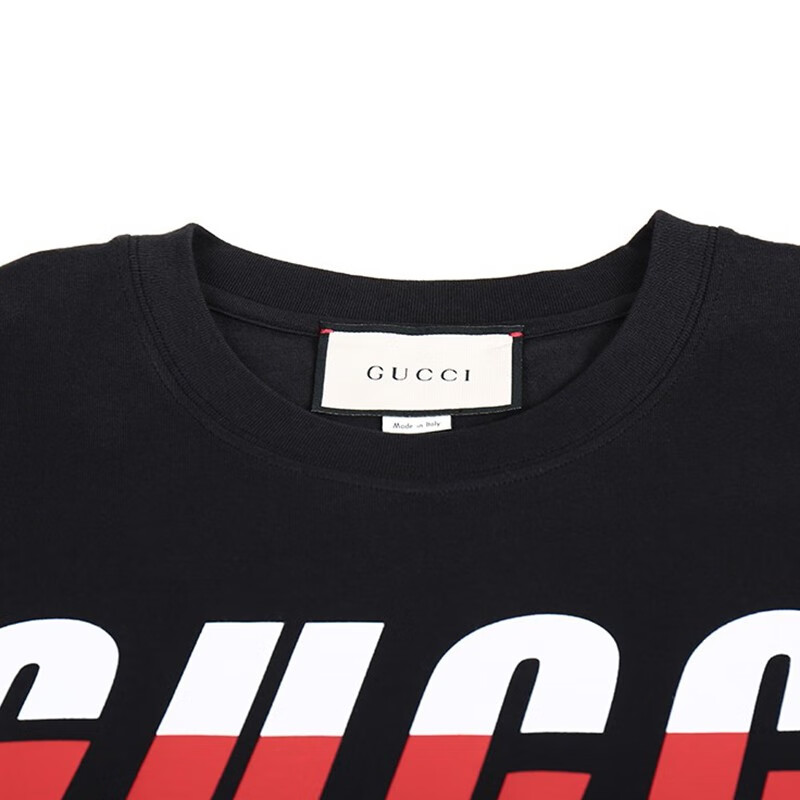 gucci古驰男士t恤经典gg blade超大印花图案休闲百搭短袖 黑色565806