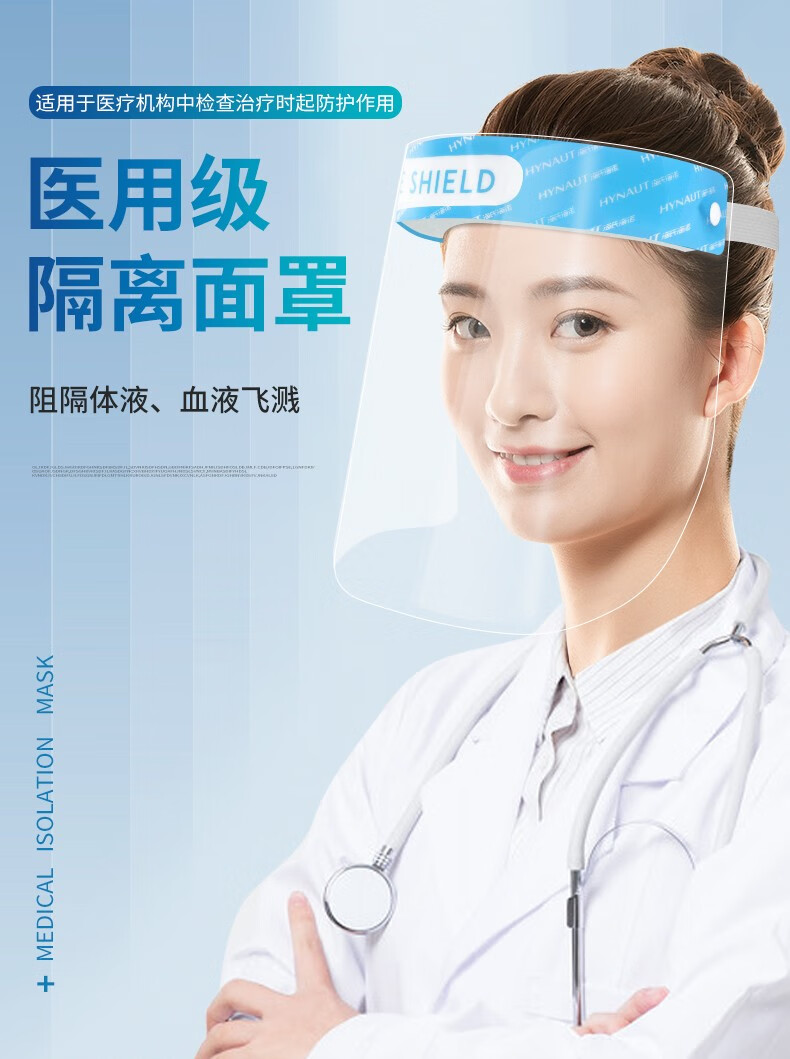 医用隔离面罩医护病毒防飞沫透明隔离防护眼罩护目面具医用护目镜5盒