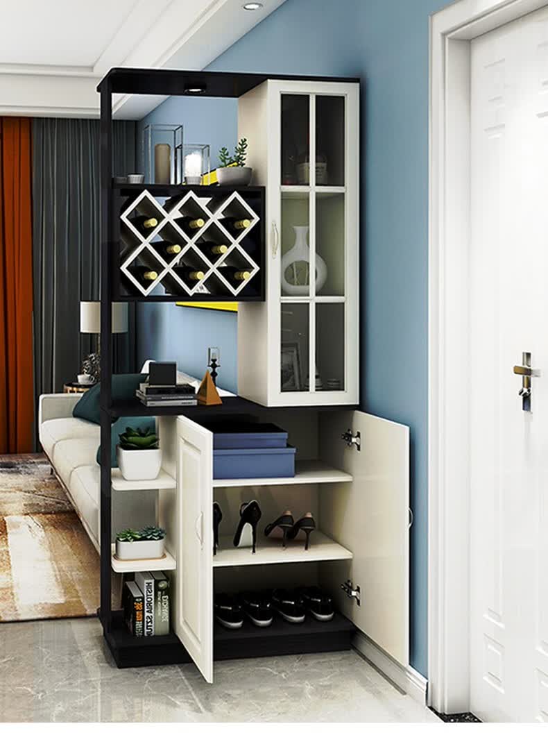 原立现代简约家用酒柜进门隔断柜欧式客厅装饰柜玄关红酒收纳柜可定制