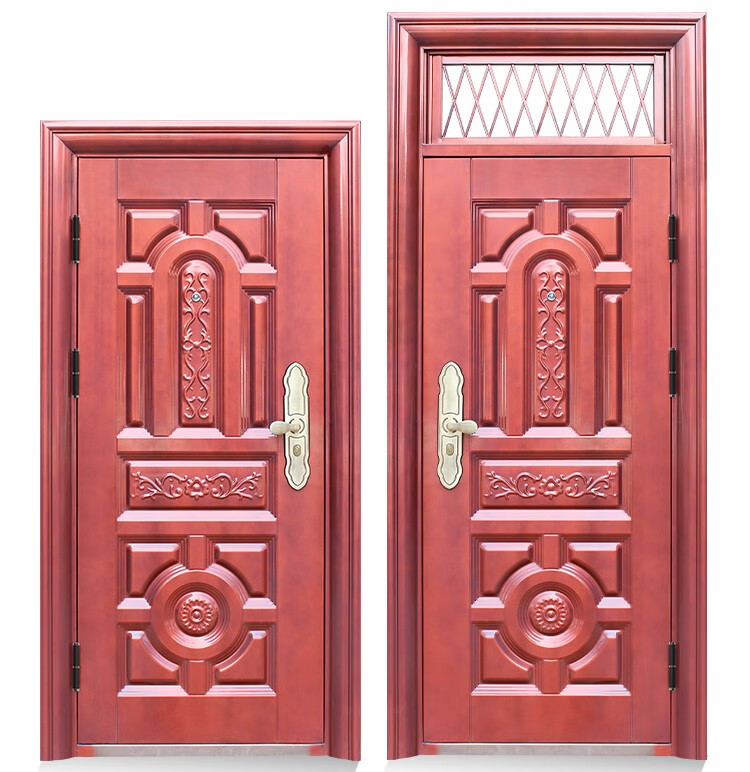 带气窗防盗门钢质门通风窗安全单门仿铜防晒室外庭院门进户车库门