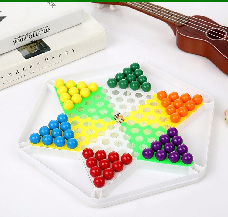 大号玻璃珠弹珠跳棋休闲游戏 儿童玩具 亚克力弹子跳跳棋 玻璃珠跳棋