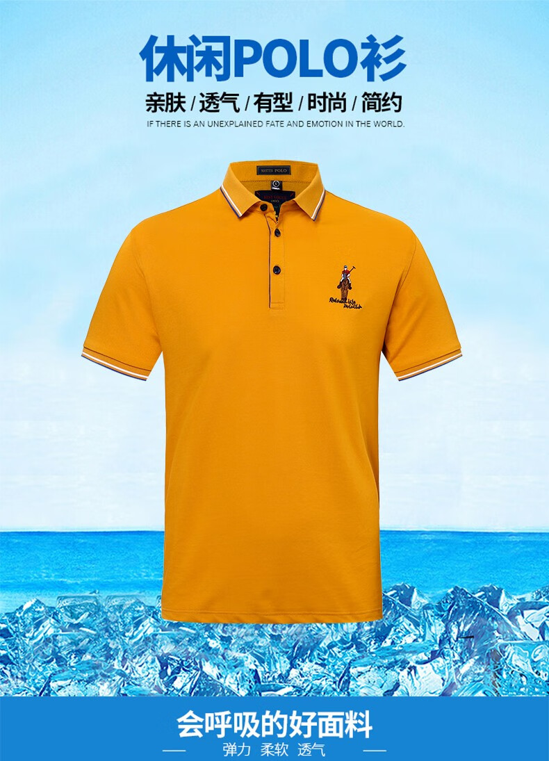 masterpolo保罗官方男士纯色短袖polo衫男装青年商务休闲翻领男上衣