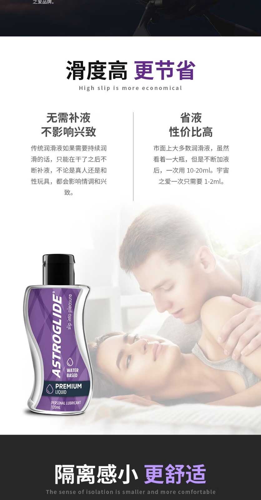 astroglide宇宙之爱水溶性润滑液男女用人体润滑剂夫妻房事润滑油按摩