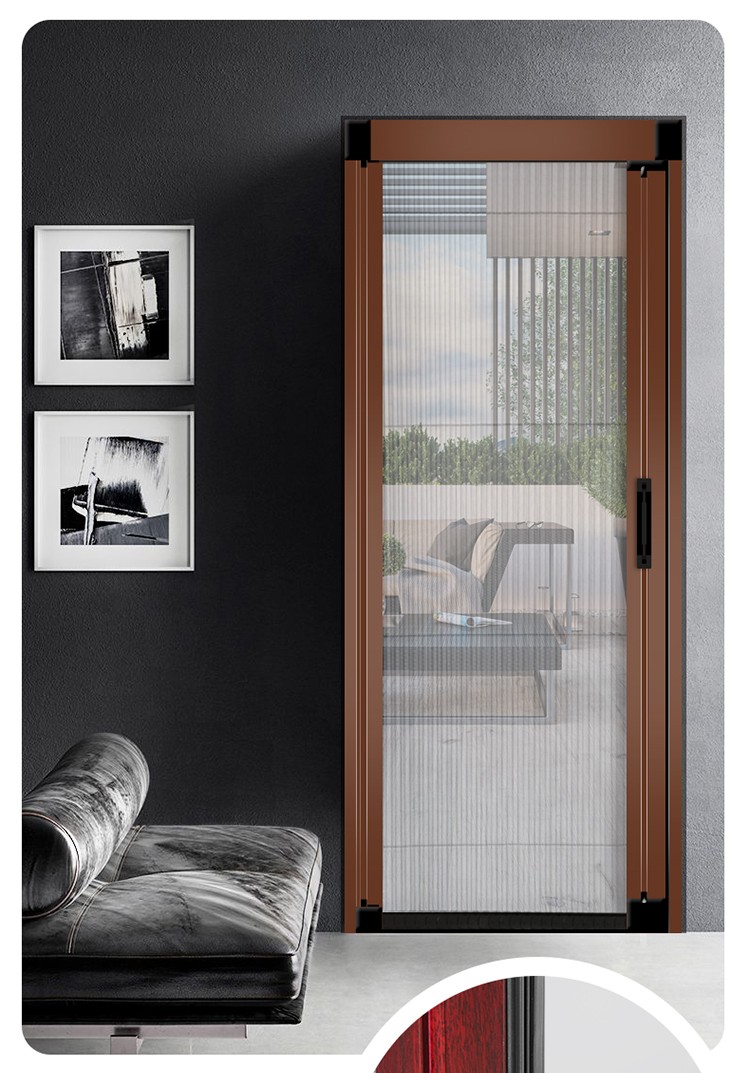 纤雅洁无轨纱门推拉式防蚊门折叠推门隐形家用伸缩沙门铝合金入户门
