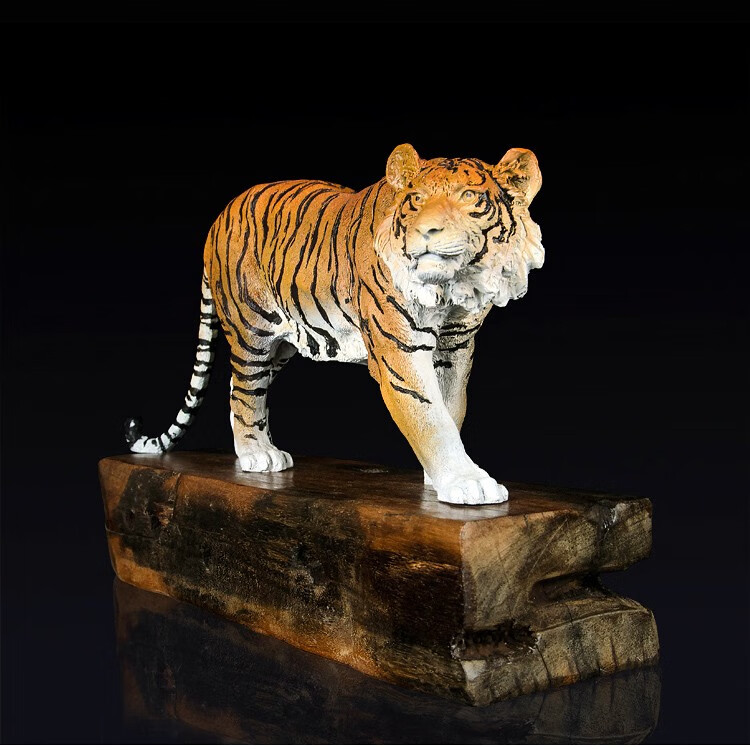喜上佳 纯铜老虎摆件虎虎生威仿真老虎工艺品彩绘虎啸山河生肖虎摆设