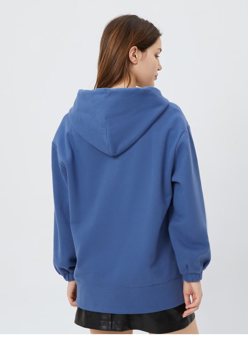 gap女装秋季2022新款logo碳素软磨抓绒卫衣445856宽松运动连帽衫 海