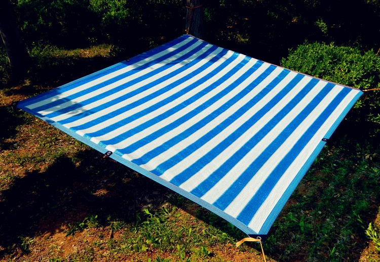 枫槿园艺遮阳网防晒网蓝白条纹遮阴隔热阳台蓝色加密庭院家用六道线