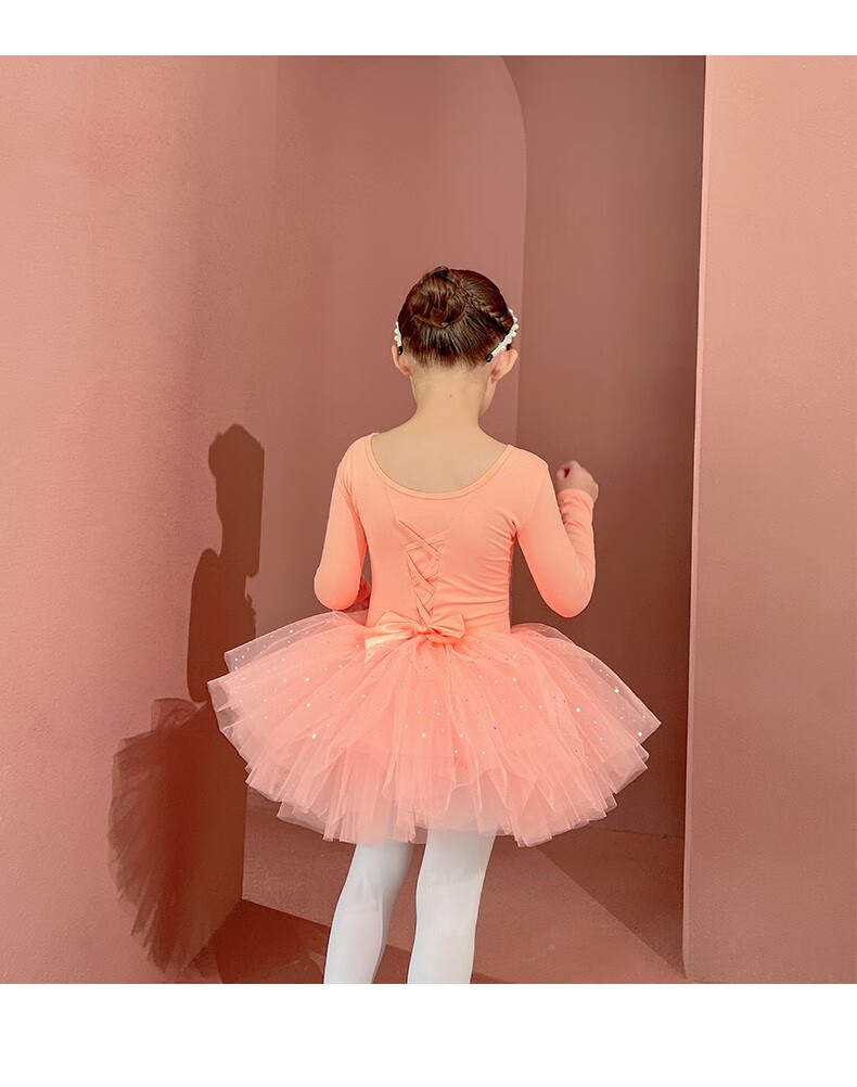 宾娜诗儿童舞蹈服冬季长袖加绒加厚韩版纯棉女童练功服